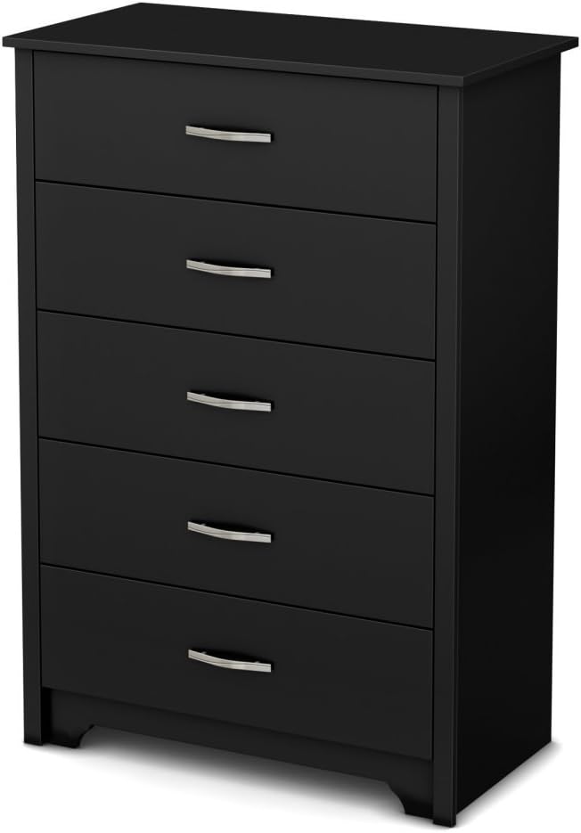 South Shore Fusion 5-Drawer Chest, Pure Black