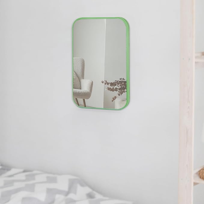 10Pcs Table Desk Vanity Makeup Mirror, 8-Inch Simple Portable Travel Mirror with Stand, Standing and Wall Hanging Dual-use Green