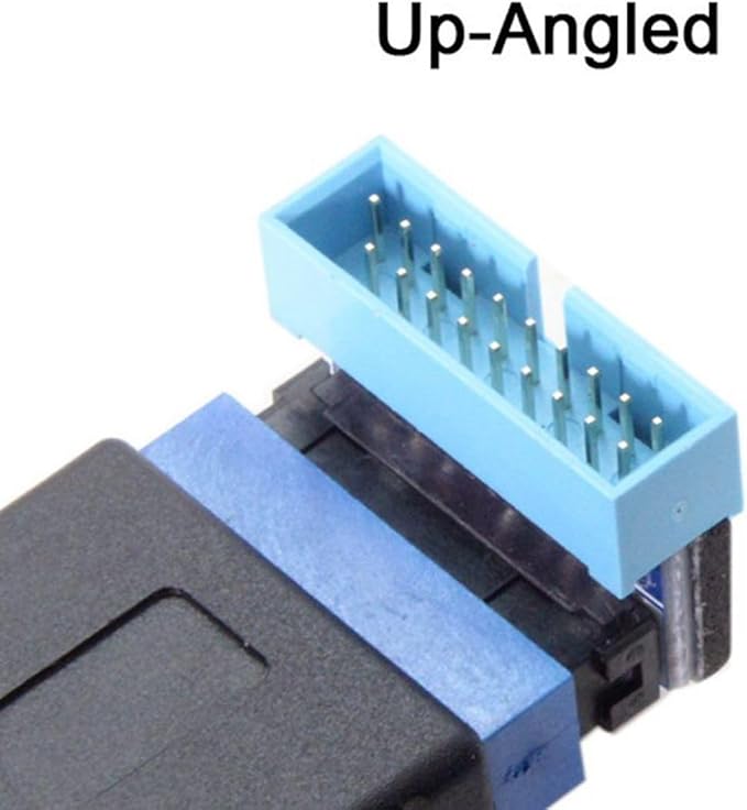 chenyang CY USB 3.0 20pin Male 90 Degree to Female Extension Adapter for Motherboard Mainboard Up Angled Low Profile Type