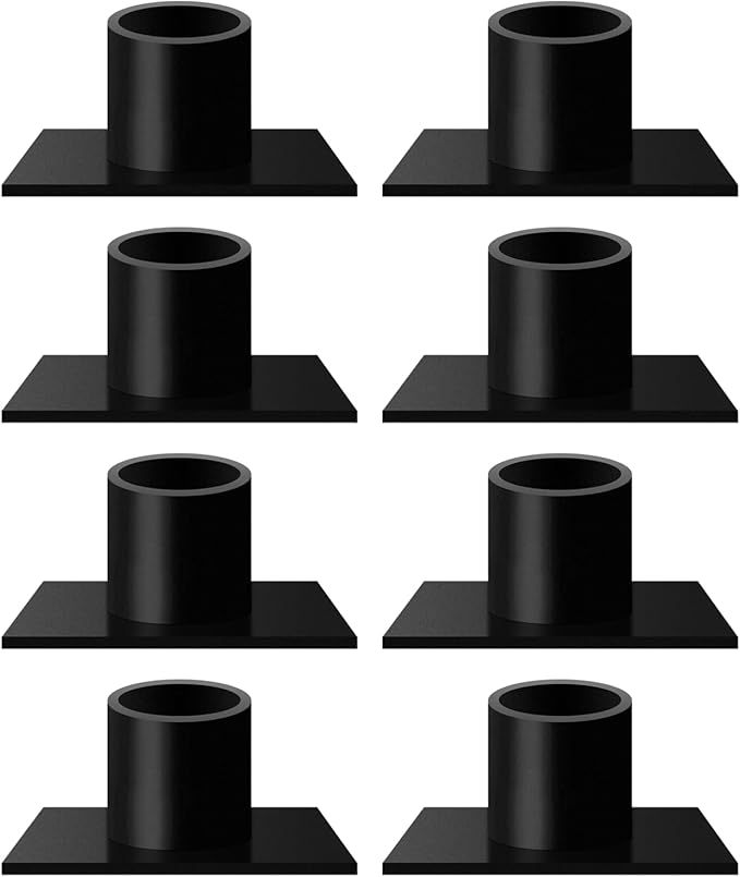 Gute Taper Candle Holder, Candle Holders for Pillar Candles, Matte Black Candlestick Holder Centerpieces for Home Decoration, Wedding Anniversary, Party, Housewarming Gifts,Set of 8,Square