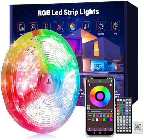Led Lights for Bedroom 50ft Music Sync Color Changing Led Strip Lights with Remote and App Control RGB Led Light Strip for Home Party Room Decor