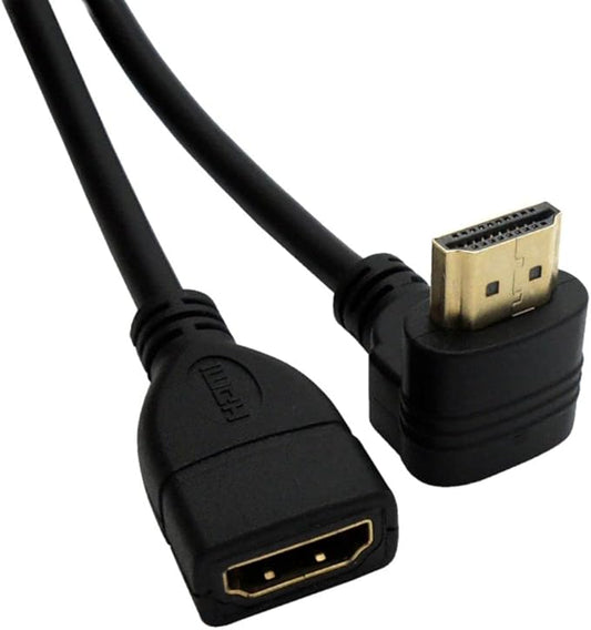chenyang HDMI Extension Cable,HDMI 1.4 Male to Female 90 Degree UP Angled Extension Cable 0.5m