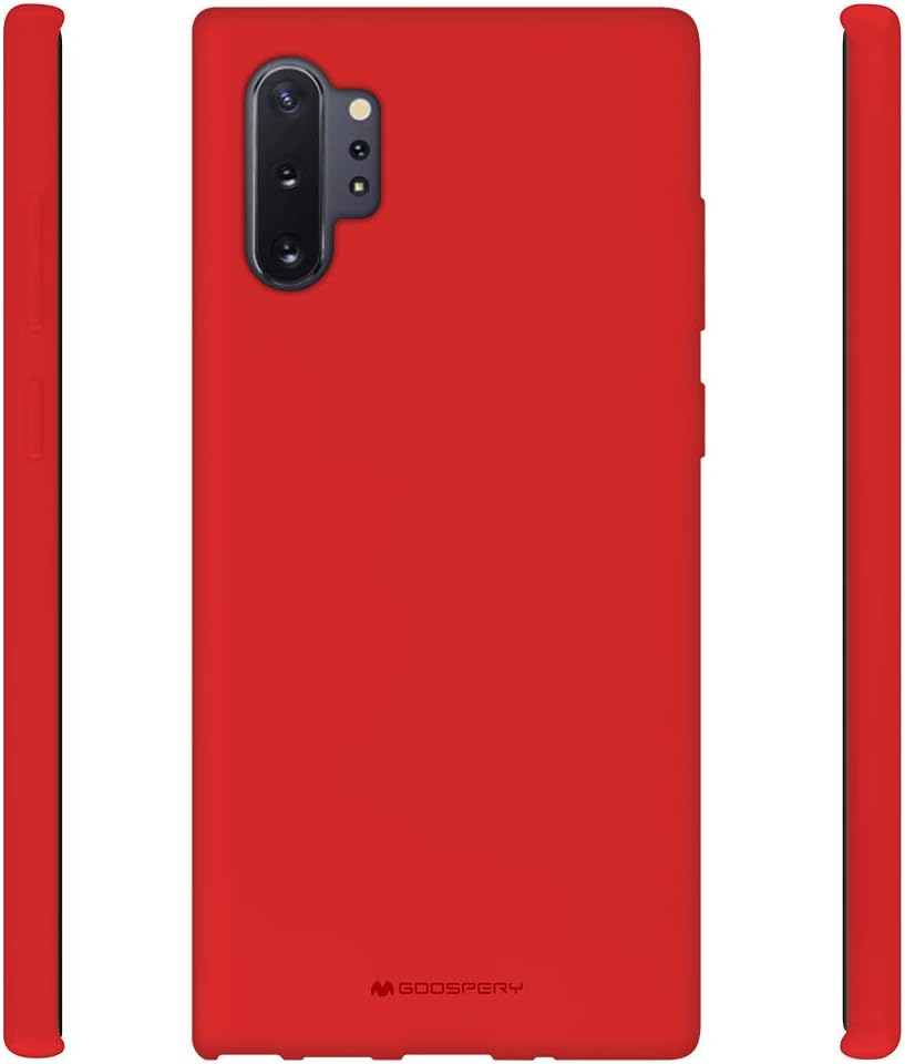 GOOSPERY Jelly Case for Samsung Galaxy Note 10 Plus (2019) - Soft Feeling Silky Slim Bumper Cover (Red)