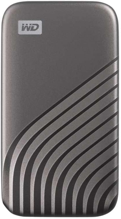 Western Digital 500GB My Passport SSD Portable External Solid State Drive, Gray, Sturdy and Blazing Fast, Password Protection with Hardware Encryption - WDBAGF5000AGY-WESN