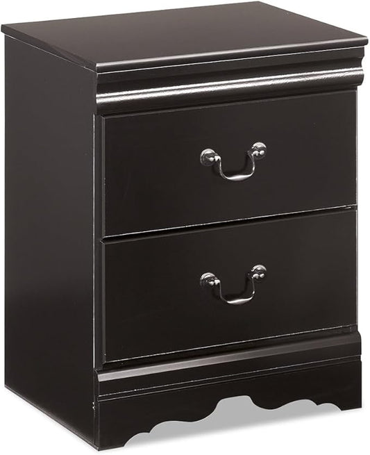 Signature Design by Ashley Huey Vineyard Traditional 2 Drawer Nightstand, 24.45" Tall, Black