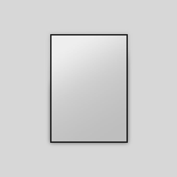 24" x 32" Black Metal Framed Bathroom Mirror - Rounded Rectangle Matte Black Vanity Mirror, Anti-Rust Tempered Glass, Farmhouse Style Wall Mirror, Horizontal/Vertical Hanging