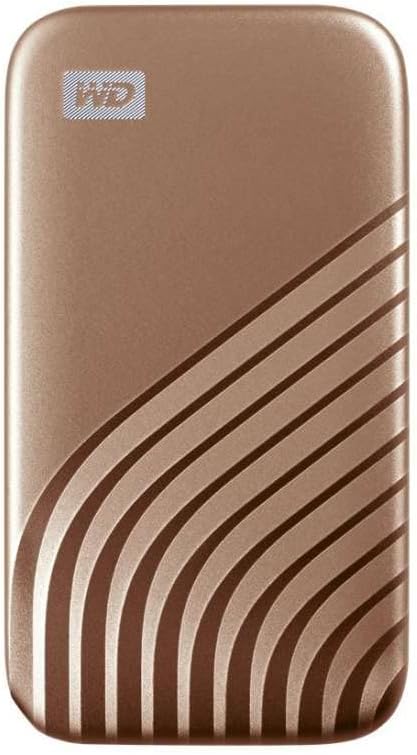 Western Digital 1TB My Passport SSD Portable External Solid State Drive, Gold, Sturdy and Blazing Fast, Password Protection with Hardware Encryption - WDBAGF0010BGD-WESN