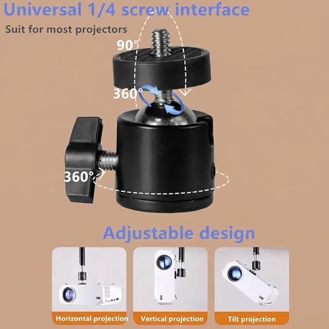 Adjustable Long Arm Projector Ceiling Mount Stand, Universal Desktop Overhead Camera Mount, Metal Projector Hanging Mount for Aurzen Nebula XGIMI AuKing and Most Mini Projectors, Webcams & Cameras