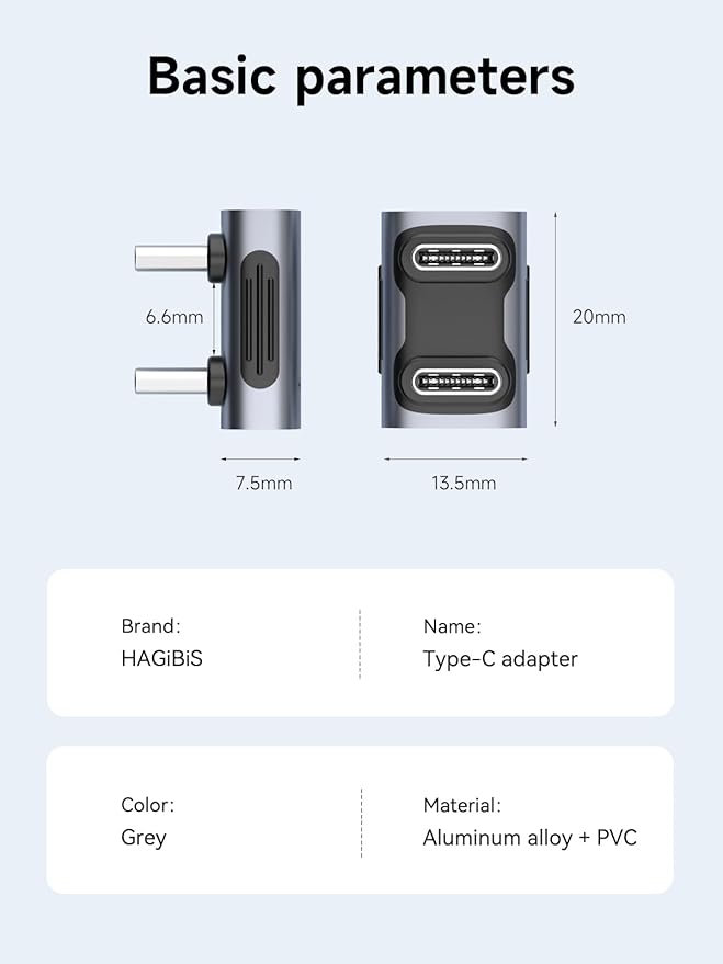 Hagibis 240W 40Gbps 8K USB C Adapter, USB-C Male to Male Adapter, USB4 Connecter for Thunderbolt 4/3, ROG Ally, Steam Deck, Switch, Dock, Mac, Tablet, iPhone 16 15 Pro Max (Male U Type)