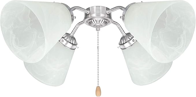 Pack of 4 Alabaster Transitional Style Shade, Transitional Style Replacement Glass Shade, XIDING Ceiling Fans Glass Shade, with Standard 2-1/8" Fitter Size, 4-4/5" high, 4-4/5" Diameter