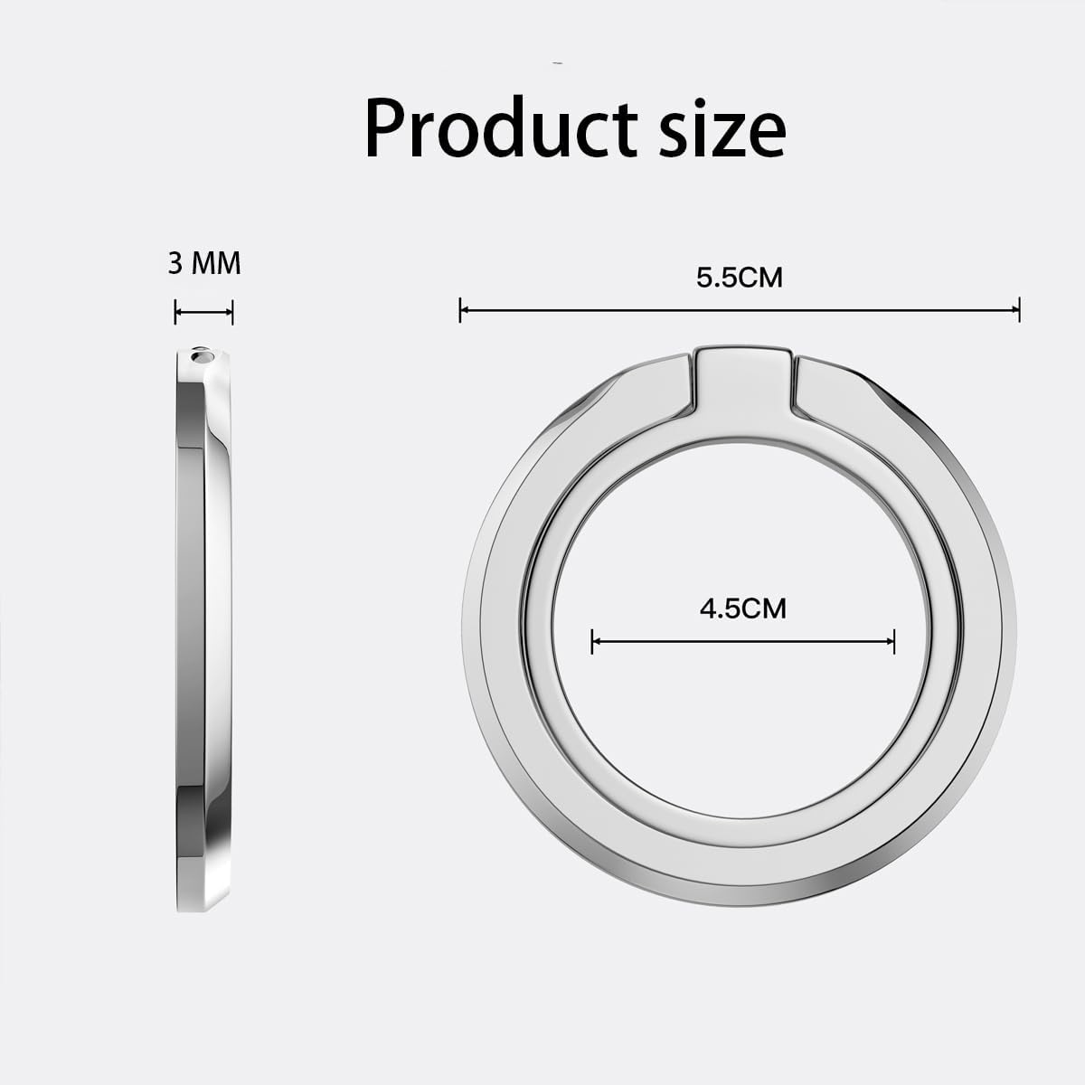 Magnetic Cell Phone Ring for MagSafe, Adjustable Kickstand Phone Grip for iPhone 14/13/12 (Plus, Pro Max)