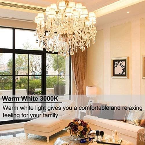 Vinaco E12 LED Bulb, 6 Pack E12 Candelabra Bulb 4 Watt Warm White 3000K, High Brightness 400LM & 25000+ Long Lifespan Bulb, E12 Candelabra Base Light Bulb for Ceiling Fan Light Bulb