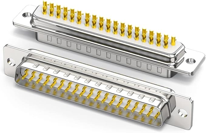 4PCS DB37 RS232 Serial D-SUB Solder Cup Connectors, Gold Plated Joints RS232 Serial Port 37Pin D Sub Couplers(Male x 2, Female x 2)