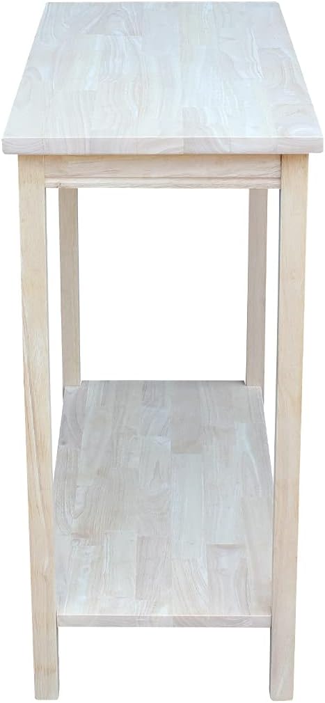 IC International Concepts, Portman Accent Table , Solid Real Wood, Sturdy Parawood, DIY, Paint/Stain Ready, Unfinished