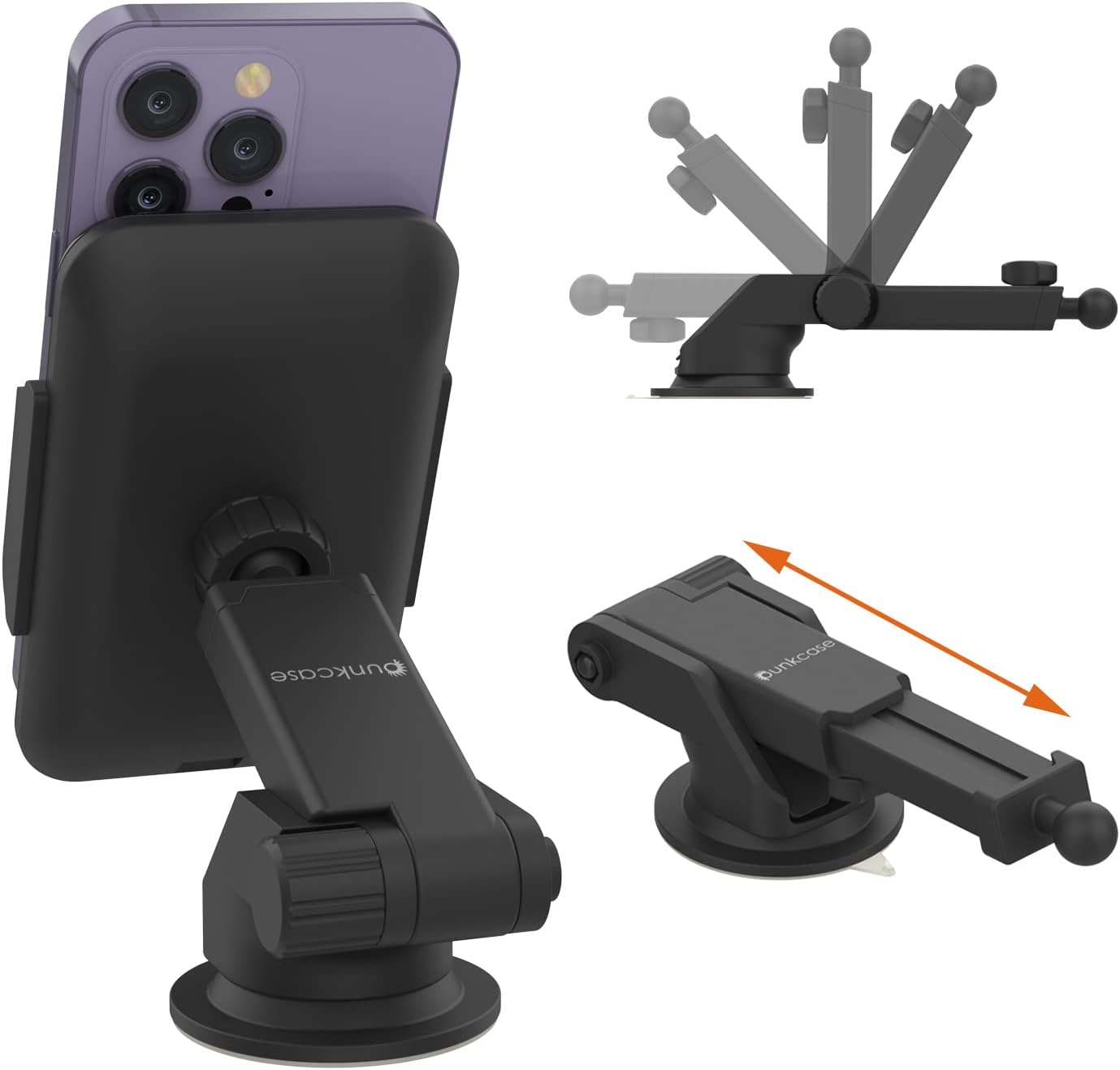Punkcase Wireless Car Charger [Infrared Series] 10W Fast Charging Car Phone Holder Mount for iPhone, Galaxy, Most Other