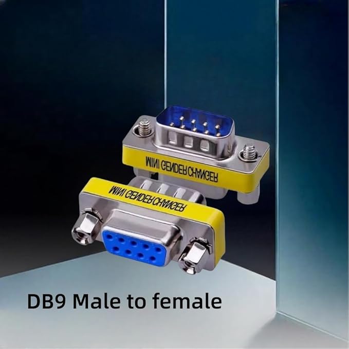 2pcs Rs232 Serial Cable 9 Pin DB9 Male to Female Gender Changer Coupler Adapter Connector