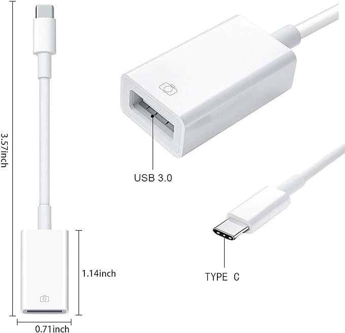 USB C to USB 3.1 Adapter,High-Speed USB C Male to USB Female Adapter, USB Type-C OTG Adapter Thunderbolt 3 Compatible with MacBook Pro/Air, iPad Pro 2021, XPS 15/13, and More