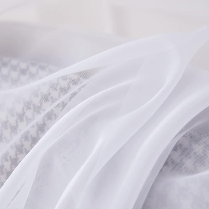 MIULEE Luxury Sheer Voile Elegant Window Scarf Topper - Long Valance Solid Treatment Swags Drapes for Ceremony, Wedding, Canopy Bed - 54" x 216" White 1 Piece