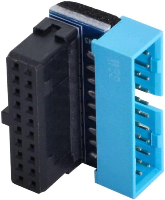 chenyang CY USB 3.0 20pin Male 90 Degree to Female Extension Adapter for Motherboard Mainboard Up Angled Low Profile Type
