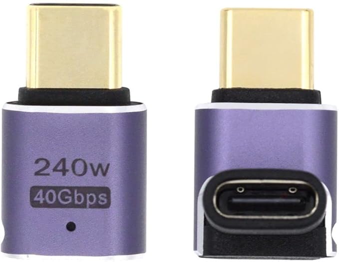 chenyang USB C Connector,USB4 Type C Male to Female 240W Power 40Gbps Data 8K Video Adapter Down Angled for NS Phone Laptop