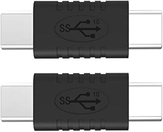 Type C Male to Type C Male Adapter Support Data Synchronization and Charging USB C to USB C Cable 3.1 Gen 2 10Gbps 60W Converter, 2-Pack