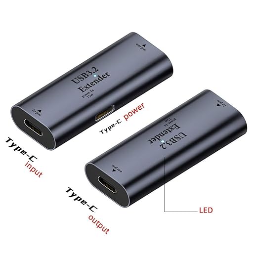 cablecc Active Repeater USB 3.0 Adapter Type-C Female to Type-C Female Extender with Chipset for Camera Printer Computer