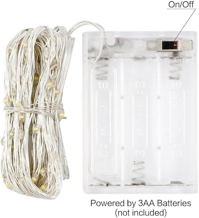 ANJAYLIA Fairy Lights, 4 Pack String Lights Battery Operated 10ft 30 LED Twinkle Lights for Wedding, Bedroom, Party, Christmas, Warm White