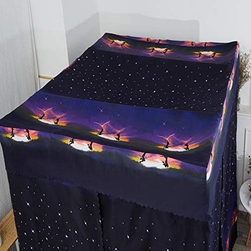 Mengersi Galaxy Star Four Corner Post Bed Curtain Canopy Bedroom Decoration for Girls Adults Windproof Lightproof Bed Canopies Child Gift (Queen,Black)