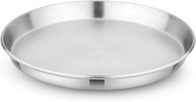 Children's 304 Stainless Steel Four (4) Piece Plate Set, 21 cm, Matte Finish, Plates for Kids, Toxin Free Stainless Steel Dinnerware Set, Non-Divided Plates, 100% BPA Free