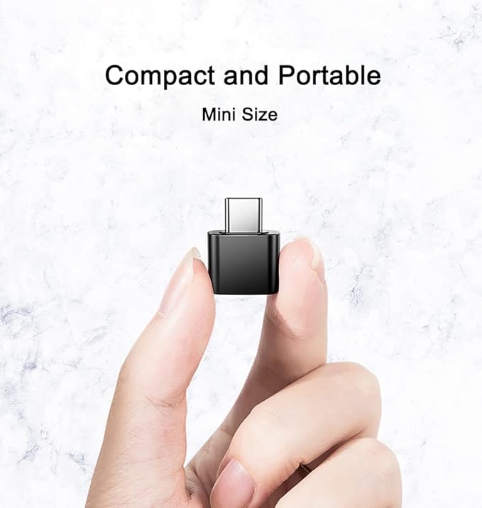 USB C to USB Adapter (Pack of 2), USB C OTG Adapter, Type C to USB-A Converter, Compatible with iPhone 17/16/15, Galaxy S25/S24/S23, iPad, MacBook and More, Black and Silver