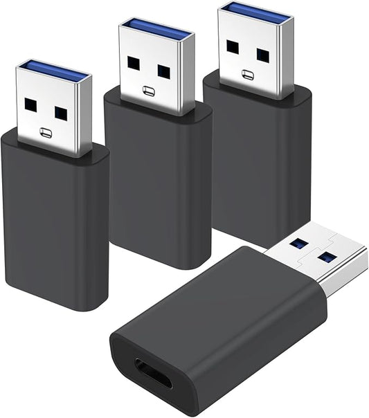 4 Pack USB to USB C Adapter, USB-C Female to USB Male Adapter,OTG Charger Converter Compatible for Apple Watch Ultra iWatch/iPhone/Pro Max Plus/Airpods/iPad 9 10 Air 5 Mini 6/Car/Samsung
