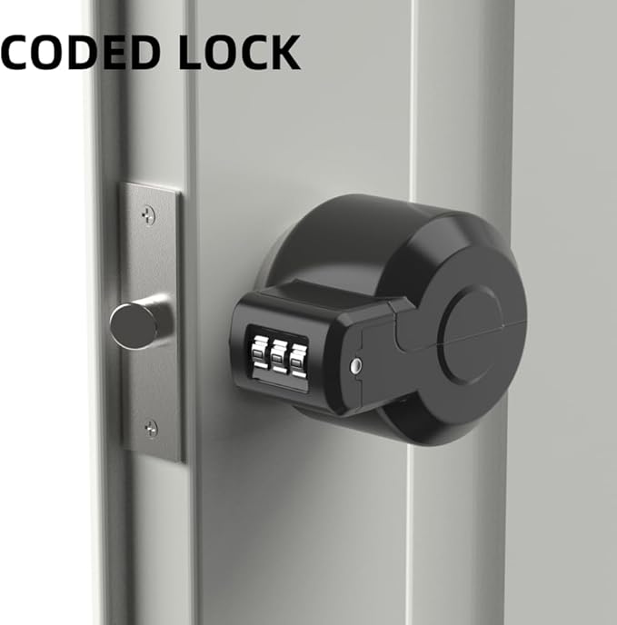 Door Knob Lockout Device Cover to Disable Doorknob/Faucet/Water Valve Hose Lock Door Handle Temporary Lock for Bedroom Door from Outside Handle Without Drilling (2, Black)