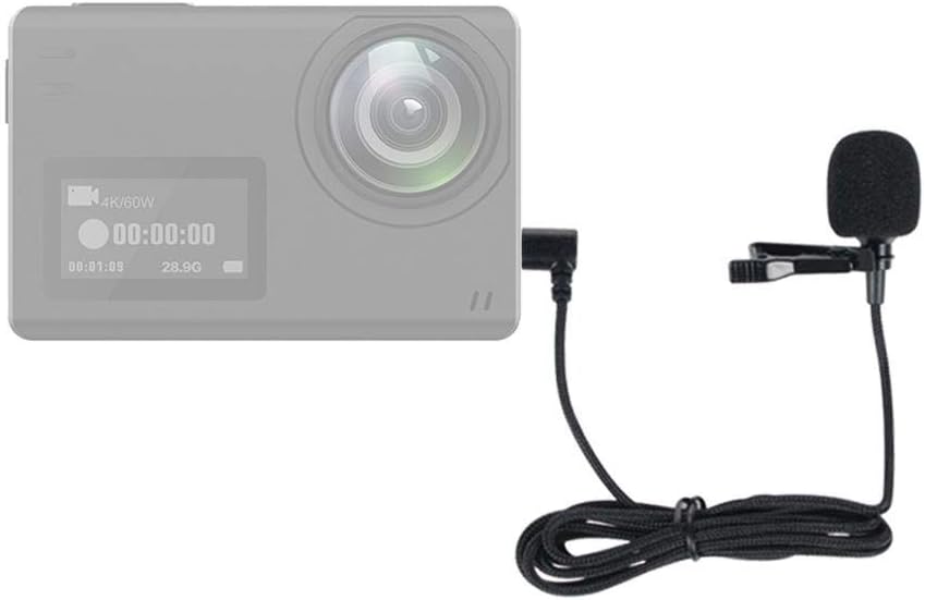 Yoidesu 1.5m Action Camera External Microphone, Plug and Play Portable Lavalier Lapel Microphone for SJCAM SJ6 SJ7 SJ360