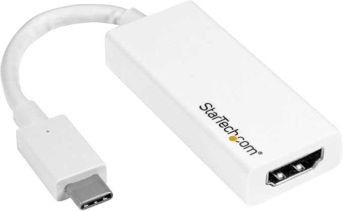 StarTech.com USB C to HDMI Adapter - White - Thunderbolt 3 Compatible - USB-C Adapter - USB Type C to HDMI Dongle Converter
