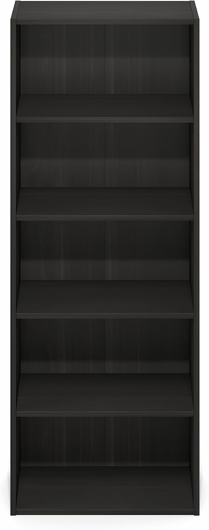 Furinno Basic Book Shelf, 5-Tier Bookshelf, Cube Storage Organizer Bookcase with Open Shelf, 11 x 17 x 44, for Living Room, Bedroom, Home Office, Espresso