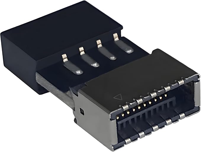USB 2.0 to USB 3.2 Gen 1 Header Adapter Front Panel Connector Motherboard 9Pin to Type-E/USB C
