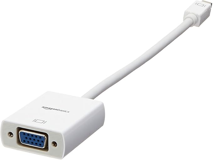 Amazon Basics Mini DisplayPort to VGA Monitor Adapter, White