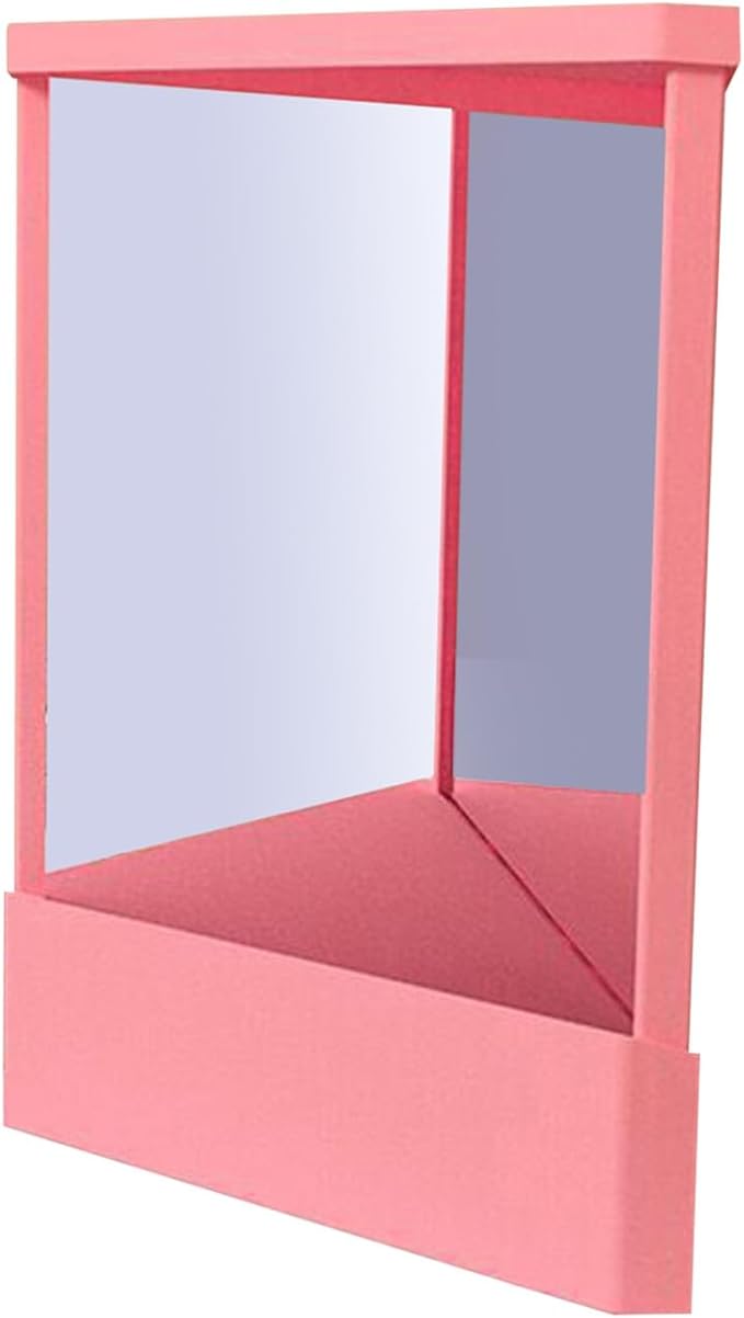 Non-Reversing Mirror, Professional Mirror Precision True Vanity Makeup Mirrors Non-Magnifying Tabletop Mirrors for Accurate Reflections Pink L