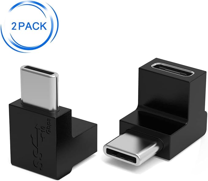 (2Packs USB C Male to Female Adapter,USB3.1 Support 10GBbps Rate,USB C Phone/Laptop Charging Port Converter,5V,3.3A