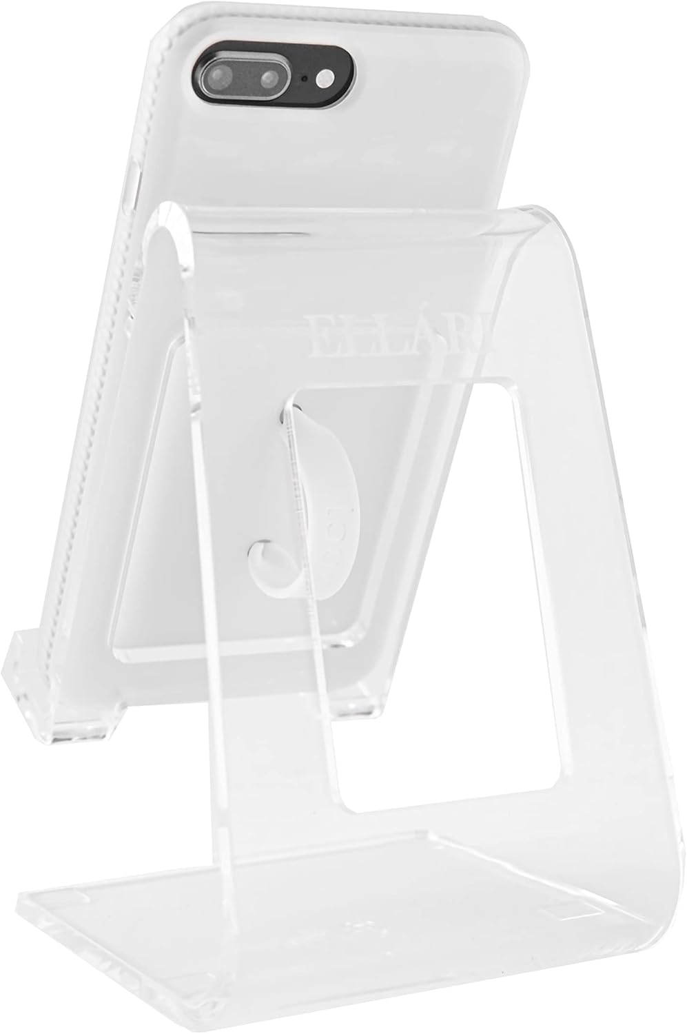 Phone Stand for Office Desk Clear Acrylic Compatible with Loopycases, Popsockets, Kindle, iPhone, Samsung