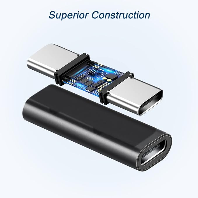 Basesailor USB C Female to Female Adapter 3-Pack,USBC 3.1 10Gbps 100W PD Coupler for Connecting Two Type C Cable,Thunderbolt 3 Compatible Extension Connector for USB-C Devi,iPhone 16