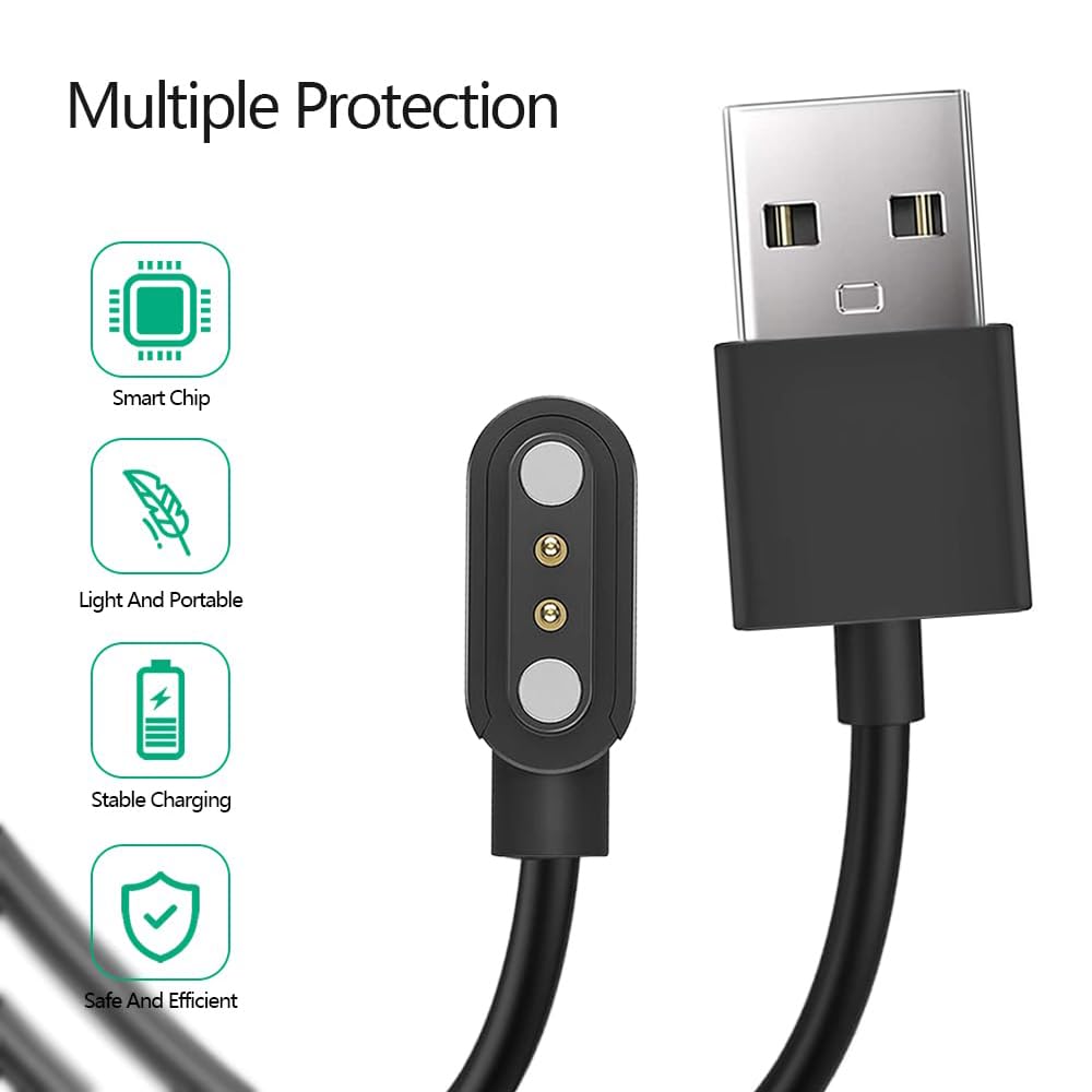 Replacement Charger E ECSEM 2Pcs for RLQA RL54 Smartwatch, Wireless Magnetic USB Charging Cable