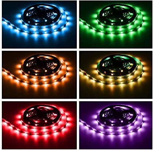 phopollo LED Strip Lights 32.8ft, Color Changing LED Lights for Bedroom, Kitchen, Cabinet Decoration, with 12V Power Supply and 44-Key Remote