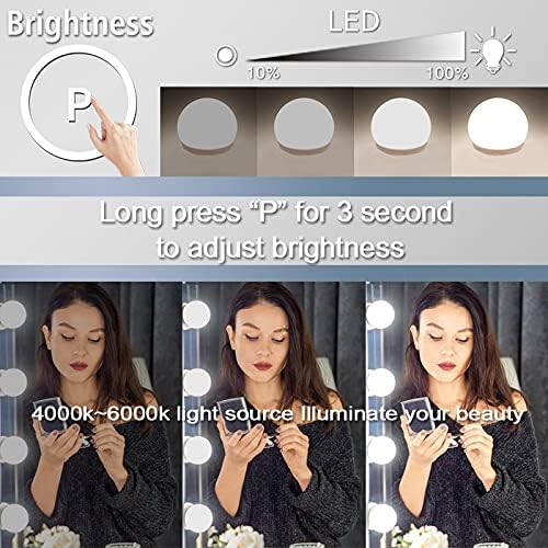 Hollywood Vanity Mirror with Lights 24 Bulbs 32 x 24 Large Hollywood Makeup Lighted Mirror for Wall Mounted or Tabletop LED Vanity Mirror 3 Color USB 10X Magnifier Hollywood Makeup Mirrors
