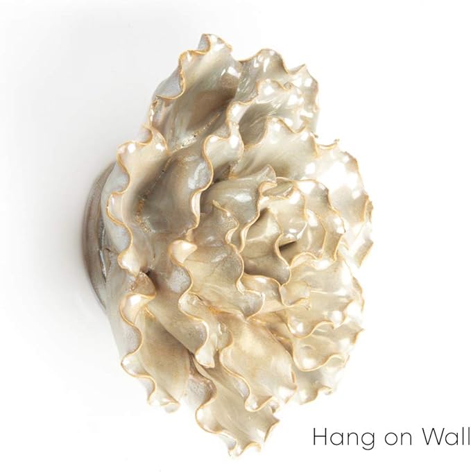 CHIVE ‘Coral’ Decorative Ceramic Flower — Beautiful & Unique Tablescape Piece — Large Opalescent Pearl White Flower