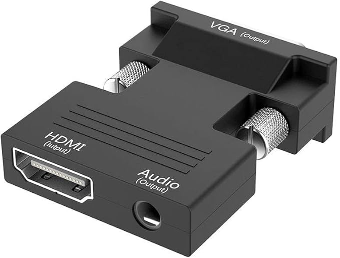 HDMI to VGA Adapter, 1080P 60Hz, with 3.5mm Audio Cable, Compatible for Laptop Computer to TV Projector Monitor