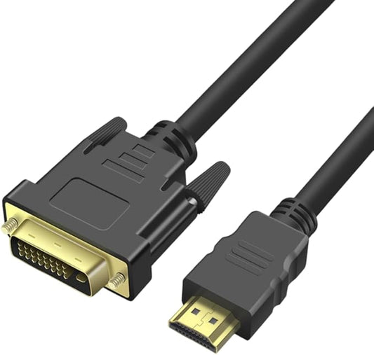 KUJOBUY HDMI to DVI Cable Adapter DVI to HDMI Cable Male to Male Adapter for TV X-Box One PS3 PS4 PS5 Gold-Plated DVID 24+1 Cord for Monitor Projector Laptop DVID Cord 6 FT