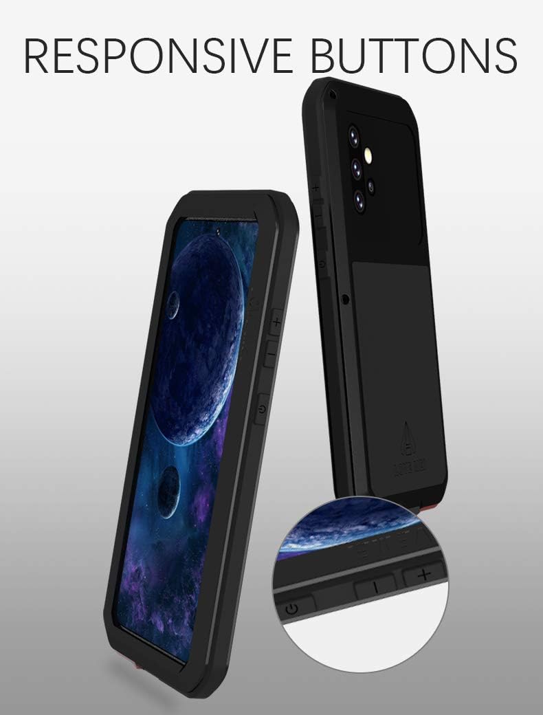Love MEI Galaxy A52 Case, Outdoor Sports Waterproof Military Heavy Duty Shockproof Dust/Dirt Proof Hybrid Aluminum