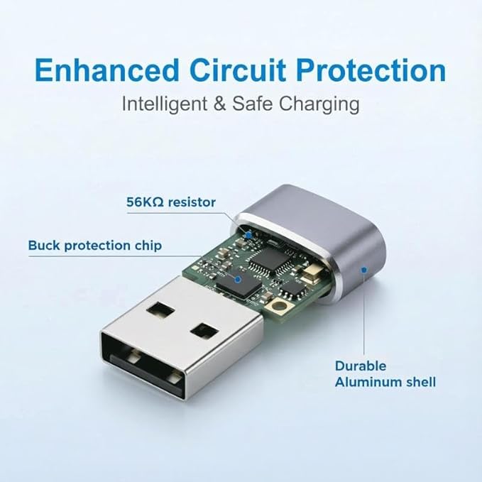 USB to USB C Adapter 10 Pack,USBC Female to USBA Male Adaptor,Mini Aluminum USB Adapters Data Transfer & Charging Converter for iPhone,Samsung Galaxy,Laptop,Charger,Car Play
