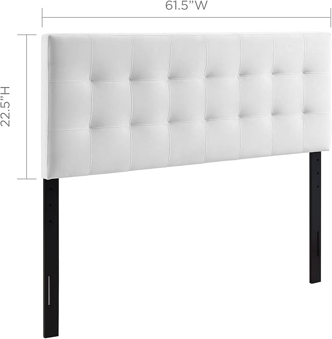 Modway Lily Queen Biscuit Tufted Performance Velvet Headboard, White